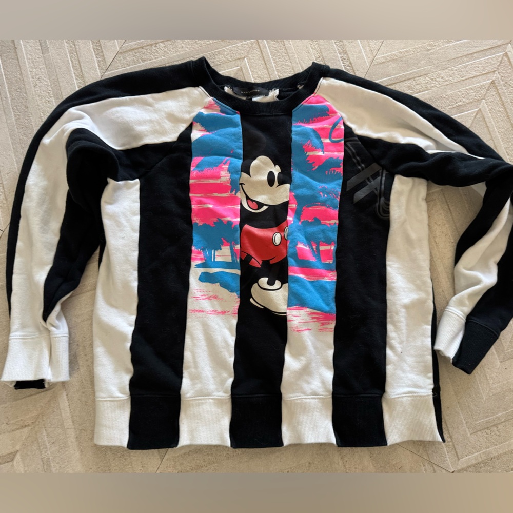 Extremely rare, Marc Jacobs Mickey Disney colorblocked stripe sweatshirt
